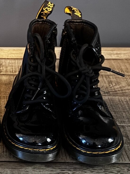 Dr. Martens Other - Doc Martens 1460 Kids Boots,Black Sparkly Patent Leather, Size: Kids 12, Worn 1x